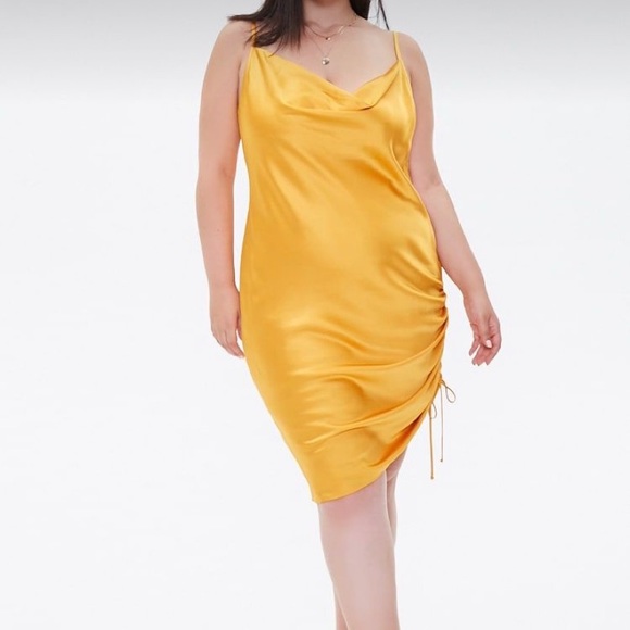 Satin High-Low Cowl Neck Dress - Picture 2 of 2